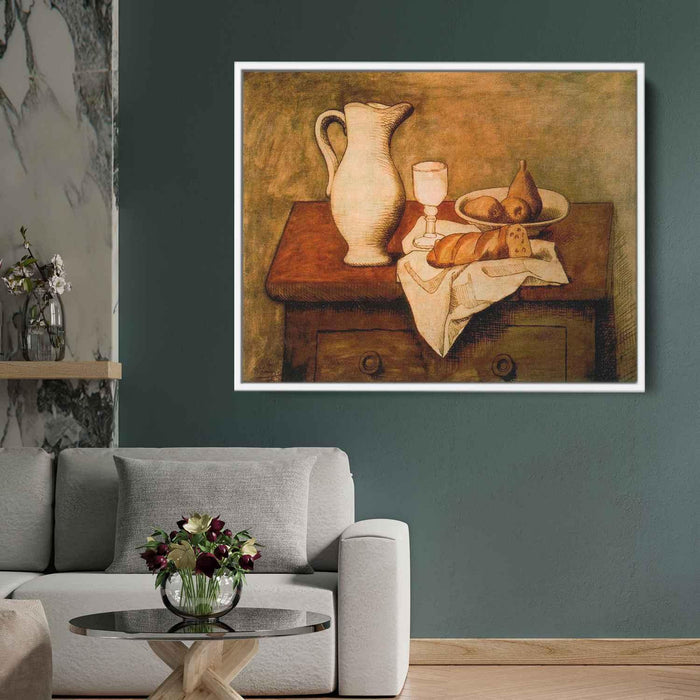 Still life with jug and bread (1921) by Pablo Picasso - Canvas Artwork