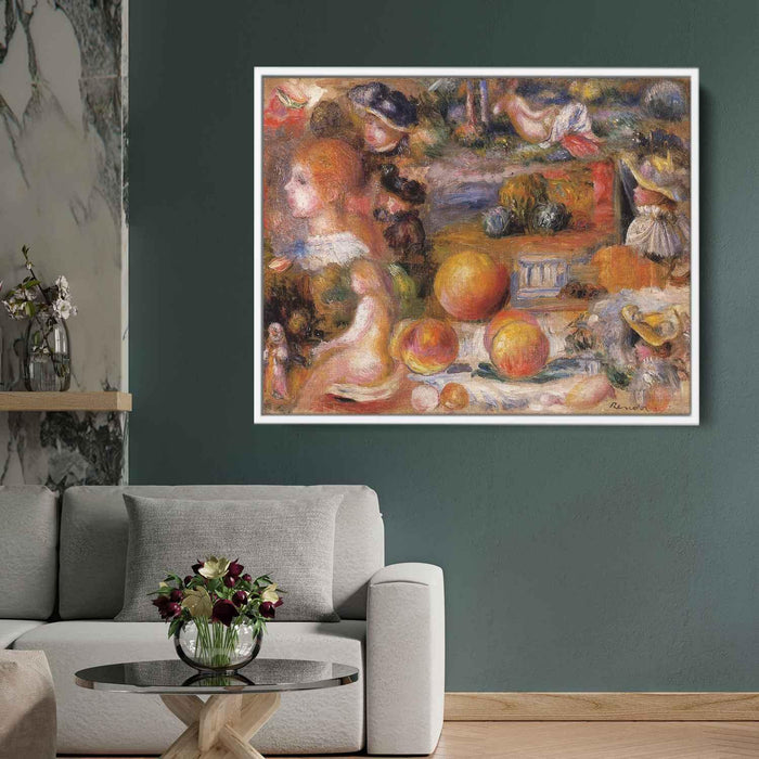 Studies Woman s Heads, Nudes, Landscapes and Peaches by Pierre-Auguste Renoir - Canvas Artwork