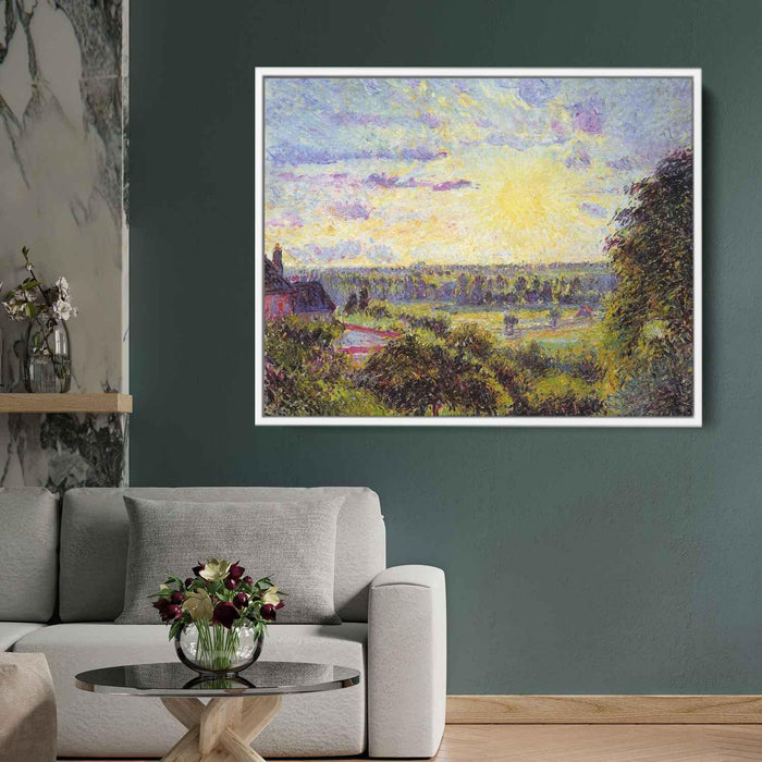 Sunset at Eragny by Camille Pissarro - Canvas Artwork