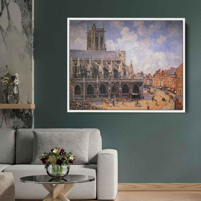 The Church of St Jacques in Dieppe, Morning Sun by Camille Pissarro - Canvas Artwork