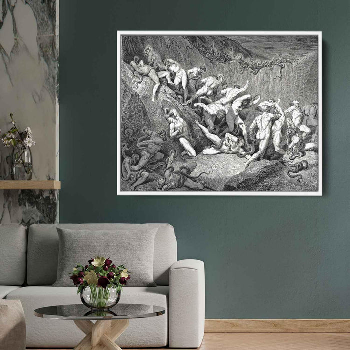 The Inferno, Canto 24 by Gustave Dore - Canvas Artwork