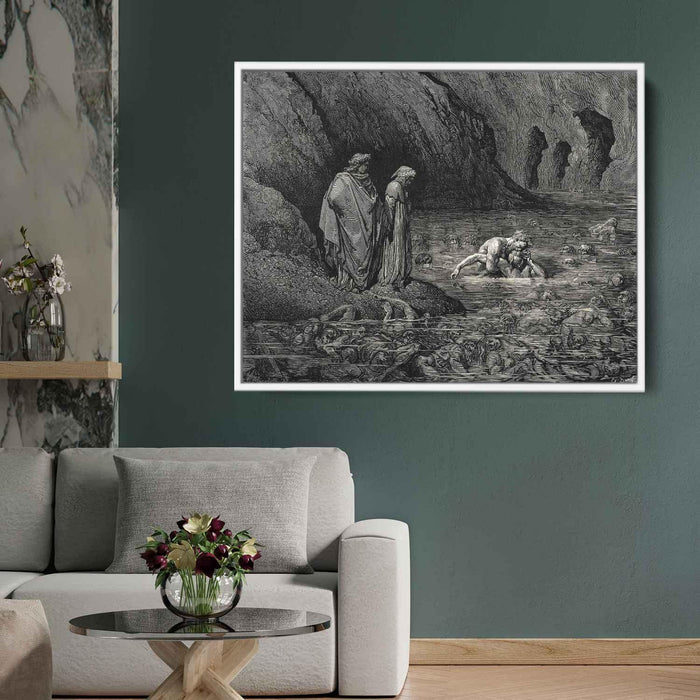 The Inferno, Canto 32 by Gustave Dore - Canvas Artwork