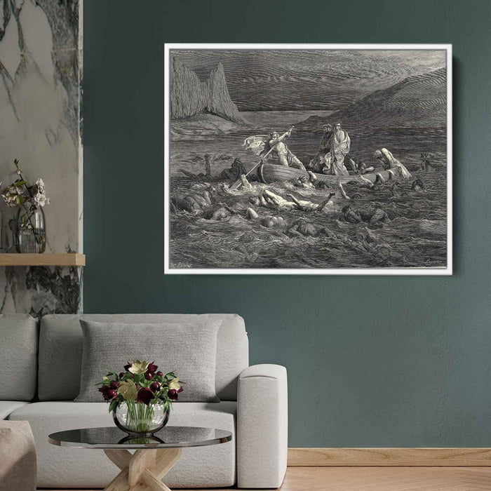 The Inferno, Canto 8 by Gustave Dore - Canvas Artwork