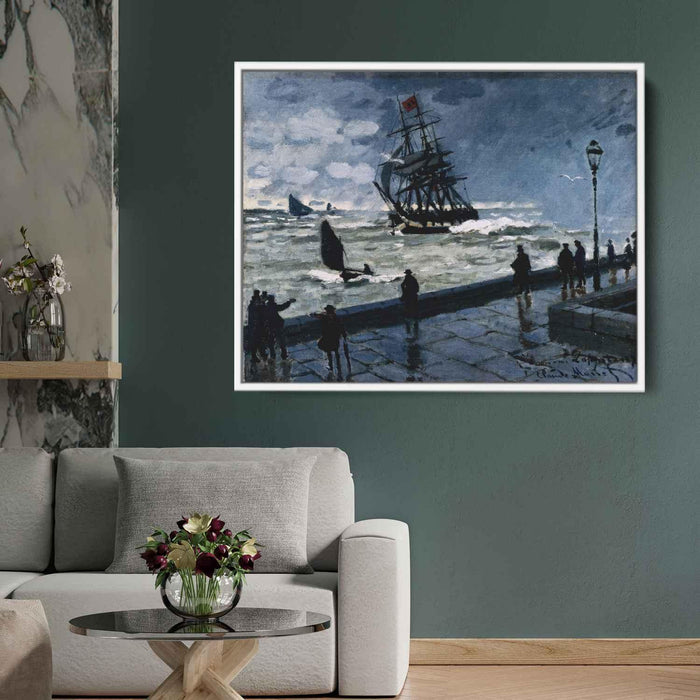 The Jetty at Le Havre, Bad Weather by Claude Monet - Canvas Artwork