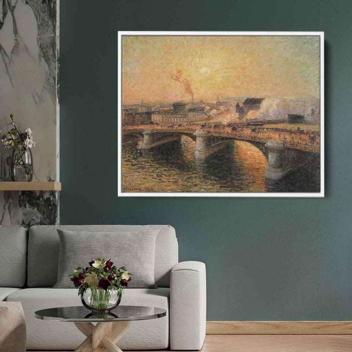 The Pont Boieldieu, Rouen, Sunset by Camille Pissarro - Canvas Artwork