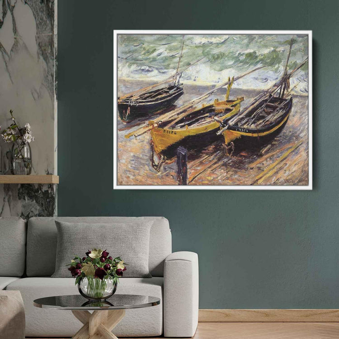 Three Fishing Boats (1885) by Claude Monet - Canvas Artwork