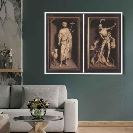 Triptych of the Family Moreel (closed) (1484) by Hans Memling - Canvas Artwork