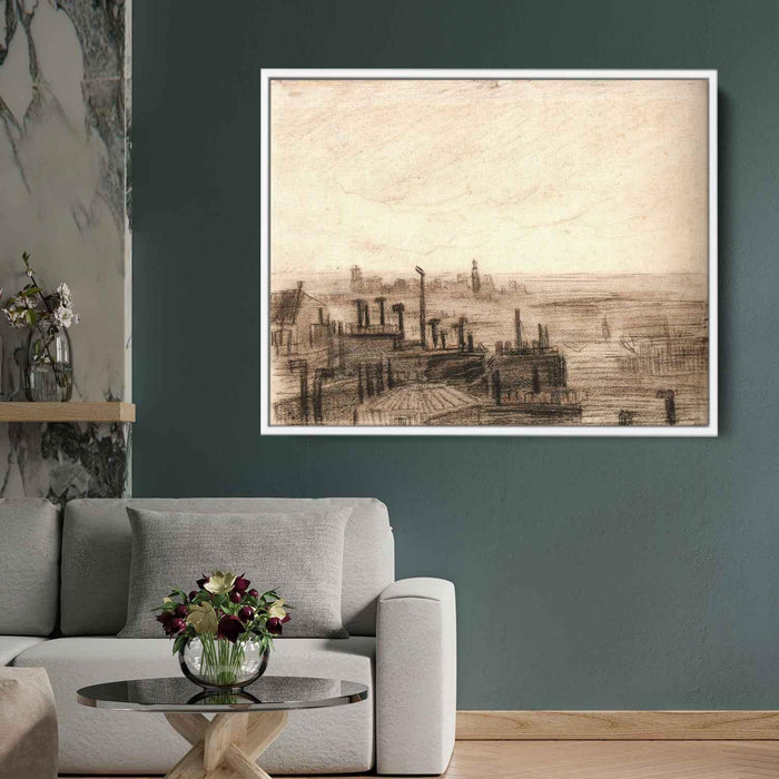 View of Paris, with the Hôtel de Ville and the Tour-Saint-Jacques by Vincent van Gogh - Canvas Artwork
