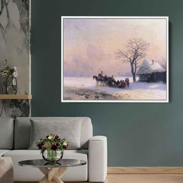 Winter Scene in Little Russia (1868) by Ivan Aivazovsky - Canvas Artwork