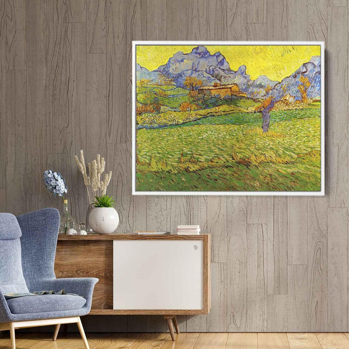 A Meadow in the Mountains: Le Mas de Saint-Paul (1889) by Vincent van Gogh - Canvas Artwork