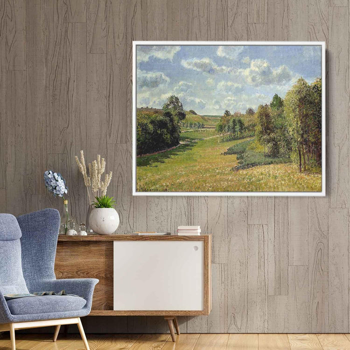 Berneval Meadows, Morning by Camille Pissarro - Canvas Artwork