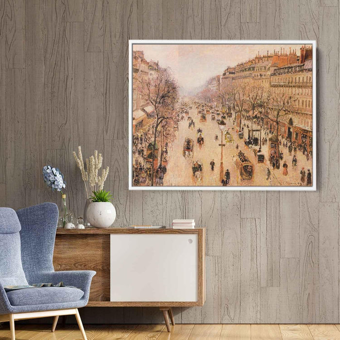 Boulevard Montmartre Morning, Grey Weather by Camille Pissarro - Canvas Artwork