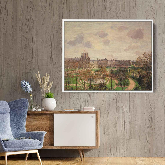 Garden of the Louvre Morning, Grey Weather by Camille Pissarro - Canvas Artwork