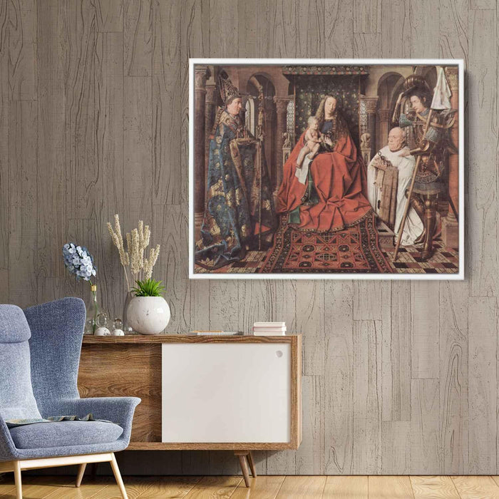 Madonna and Child with Canon Joris van der Paele (1436) by Jan van Eyck - Canvas Artwork