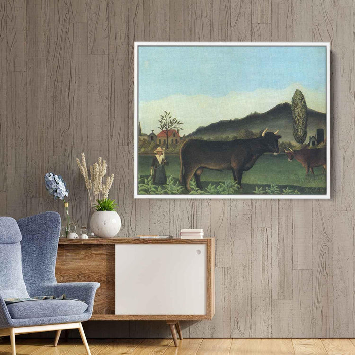 Landscape with Cow (1886) by Henri Rousseau - Canvas Artwork