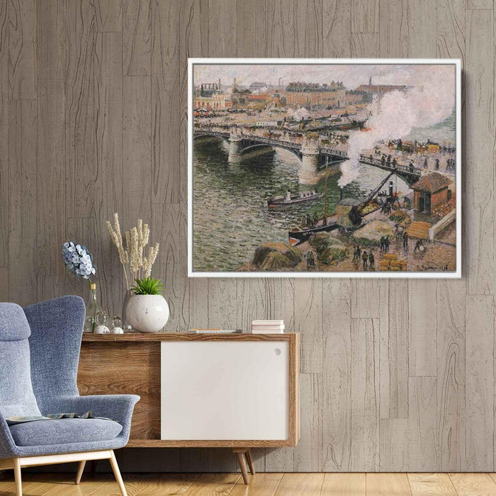 The Pont Boieldieu, Rouen, Damp Weather by Camille Pissarro - Canvas Artwork