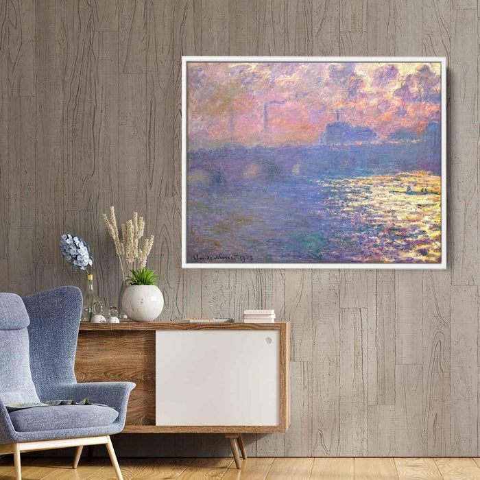 Waterloo Bridge, Sunlight Effect by Claude Monet - Canvas Artwork