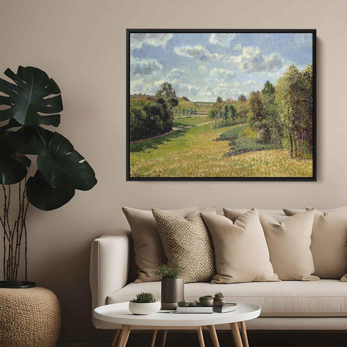 Berneval Meadows, Morning by Camille Pissarro - Canvas Artwork