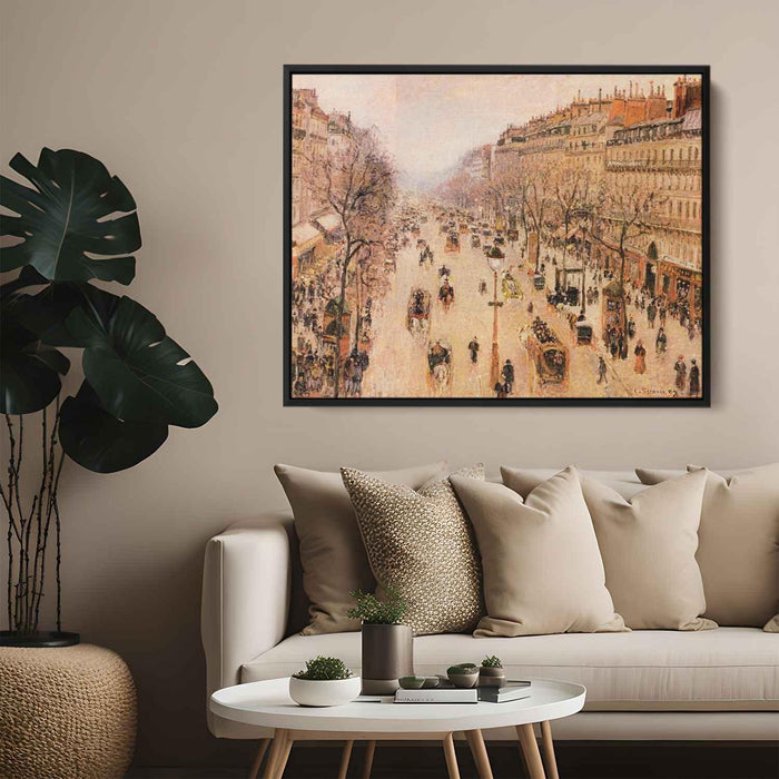 Boulevard Montmartre Morning, Grey Weather by Camille Pissarro - Canvas Artwork