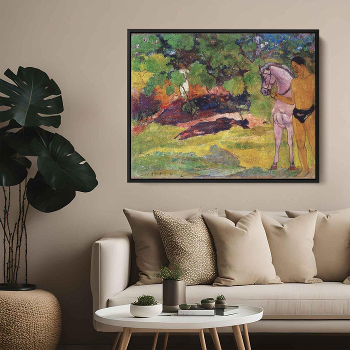 In the Vanilla Grove, Man and Horse (The Rendezvous) by Paul Gauguin - Canvas Artwork