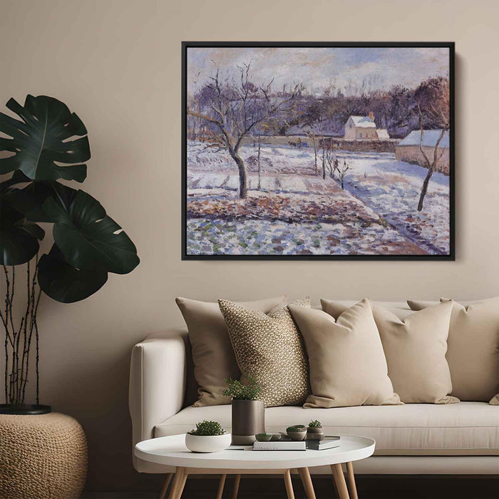 L'Hermitage, Pontoise Snow Effect by Camille Pissarro - Canvas Artwork