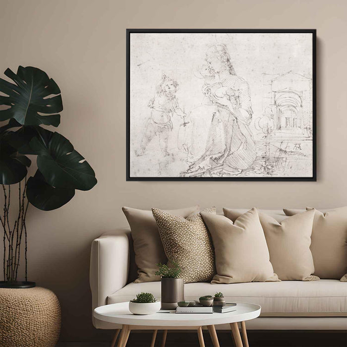 Madonna and Child with the little St. John by Albrecht Durer - Canvas Artwork