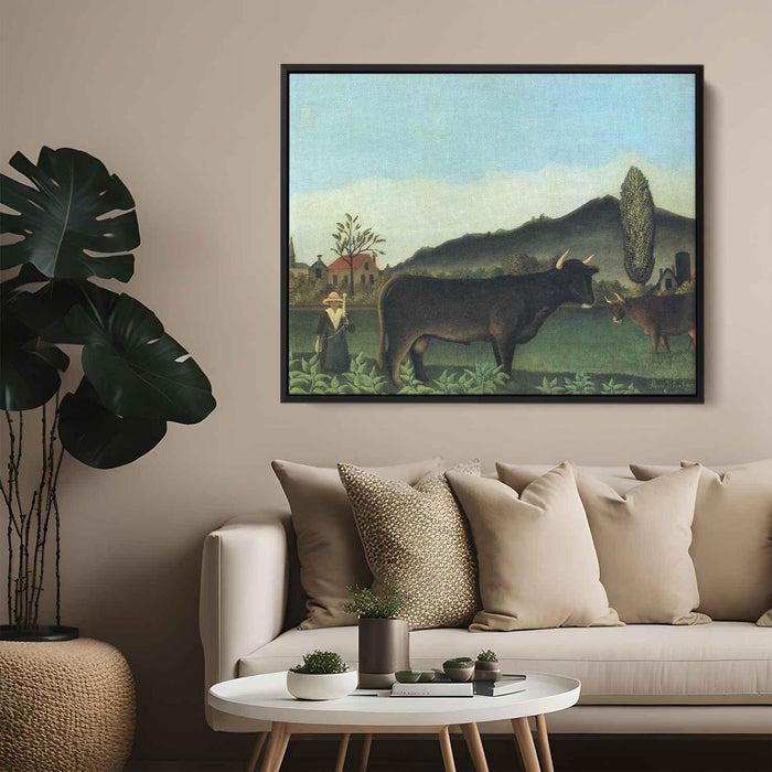 Landscape with Cow (1886) by Henri Rousseau - Canvas Artwork