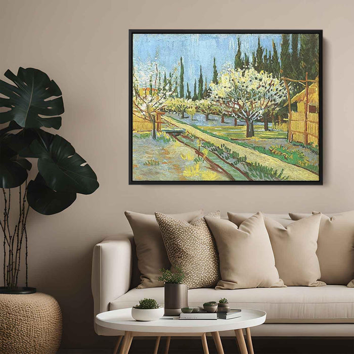 Orchard in Blossom, Bordered by Cypresses by Vincent van Gogh - Canvas Artwork