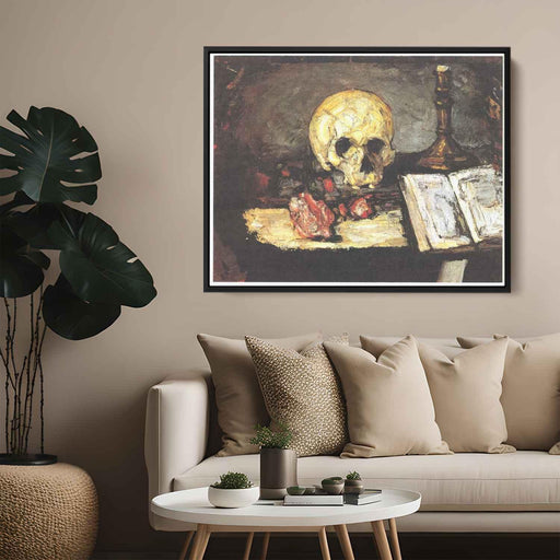 Still life with skull, candle and book by Paul Cezanne - Canvas Artwork