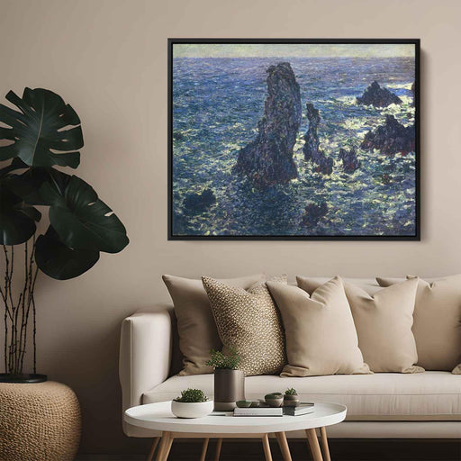The Pyramids, Cliffs at Belle-Ile by Claude Monet - Canvas Artwork