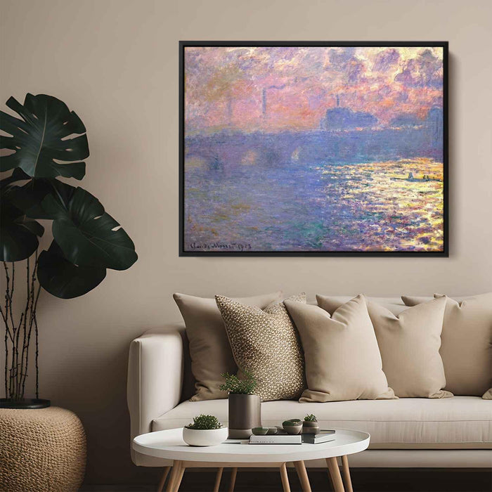 Waterloo Bridge, Sunlight Effect by Claude Monet - Canvas Artwork