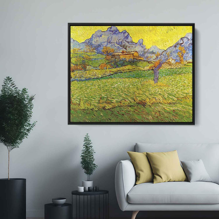 A Meadow in the Mountains: Le Mas de Saint-Paul (1889) by Vincent van Gogh - Canvas Artwork