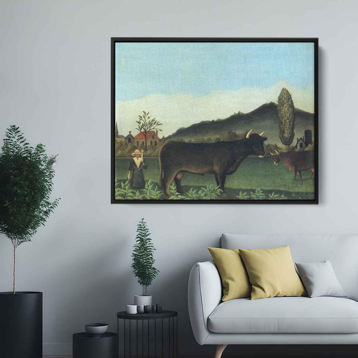 Landscape with Cow (1886) by Henri Rousseau - Canvas Artwork