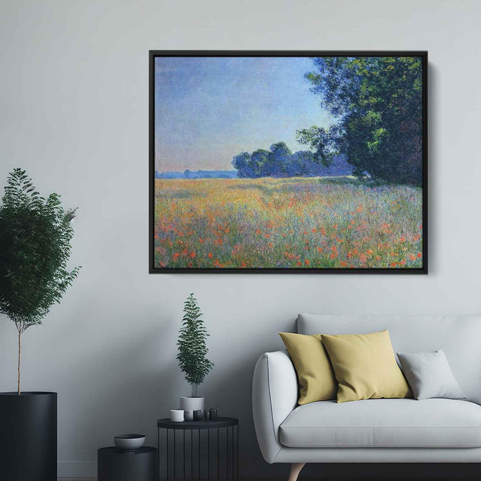 Oat and Poppy Field, Giverny by Claude Monet - Canvas Artwork
