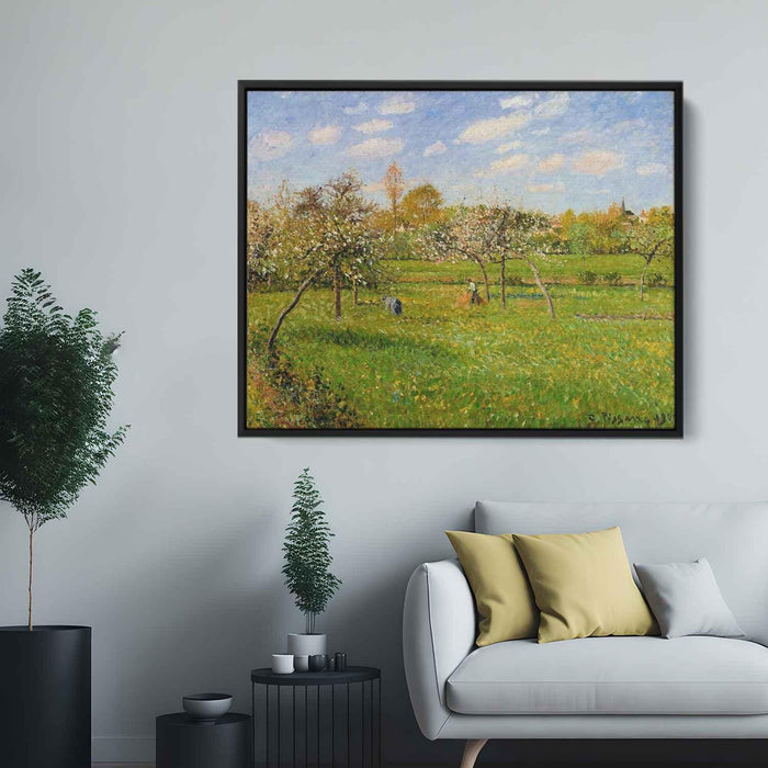 Spring Morning, Cloudy, Eragny by Camille Pissarro - Canvas Artwork