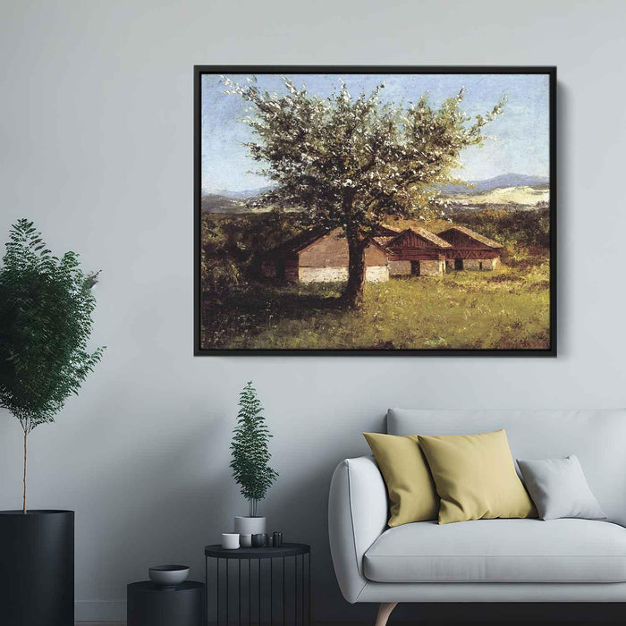 Swiss Landscape with Flowering Apple Tree (1876) by Gustave Courbet - Canvas Artwork