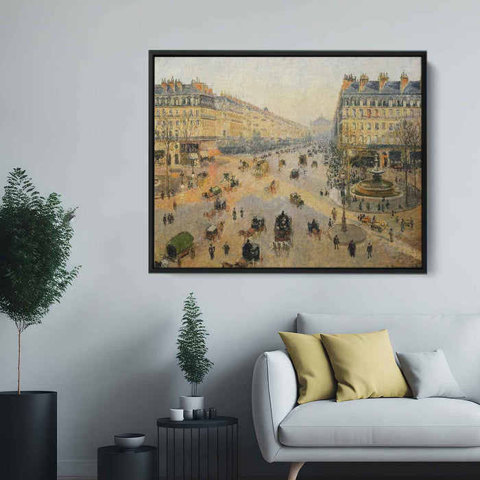 The Avenue de L'Opera, Paris, Sunlight, Winter Morning by Camille Pissarro - Canvas Artwork