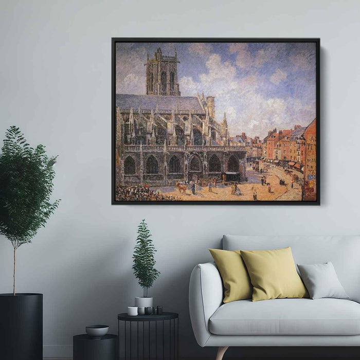 The Church of St Jacques in Dieppe, Morning Sun by Camille Pissarro - Canvas Artwork