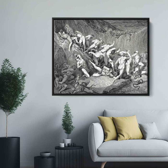 The Inferno, Canto 24 by Gustave Dore - Canvas Artwork