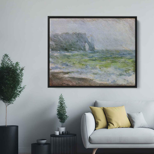 The Manneport, Etretat in the Rain by Claude Monet - Canvas Artwork