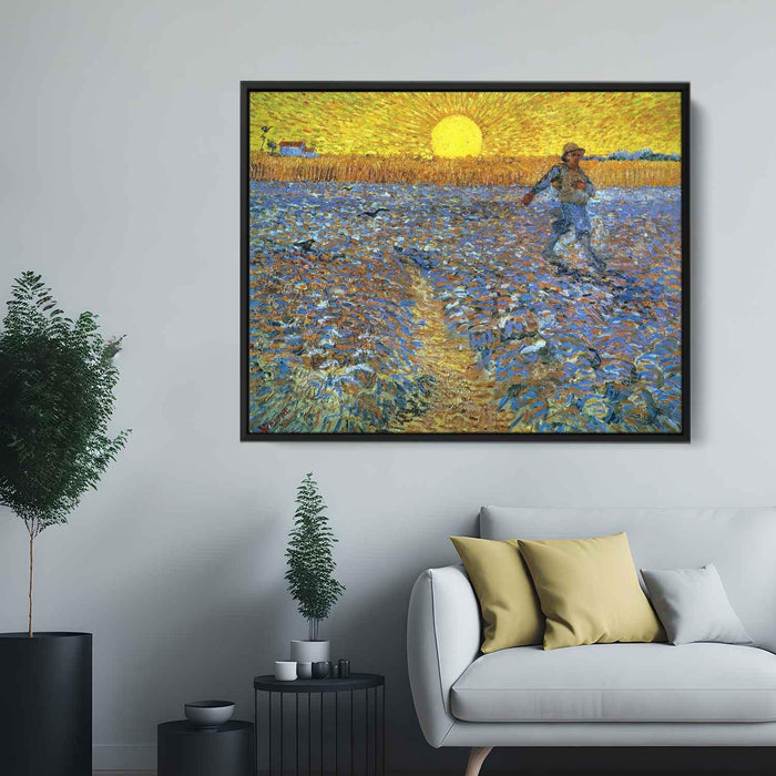 The Sower (Sower with Setting Sun) (1888) by Vincent van Gogh - Canvas Artwork