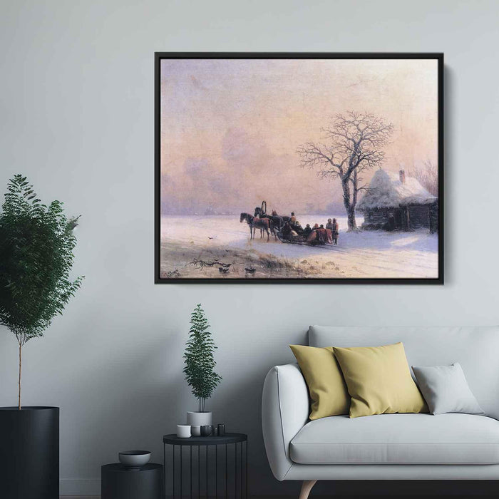 Winter Scene in Little Russia (1868) by Ivan Aivazovsky - Canvas Artwork