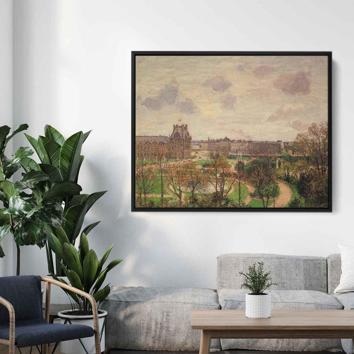 Garden of the Louvre Morning, Grey Weather by Camille Pissarro - Canvas Artwork