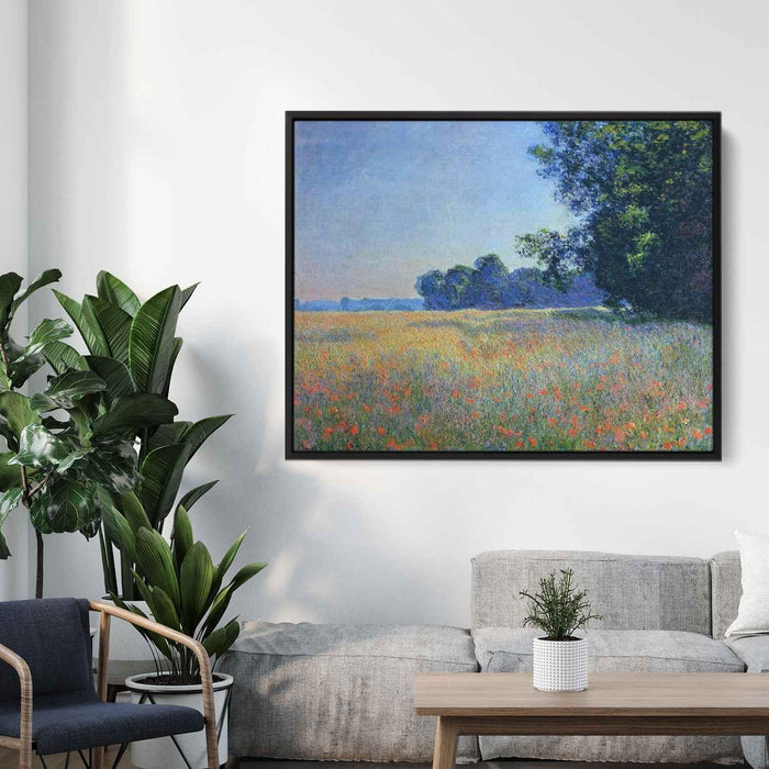 Oat and Poppy Field, Giverny by Claude Monet - Canvas Artwork