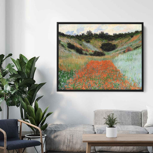 Poppy Field in a Hollow near Giverny (1885) by Claude Monet - Canvas Artwork