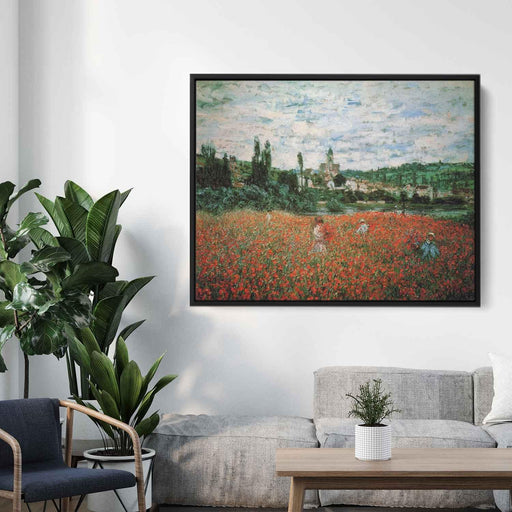 Poppy Field near Vetheuil (1879) by Claude Monet - Canvas Artwork