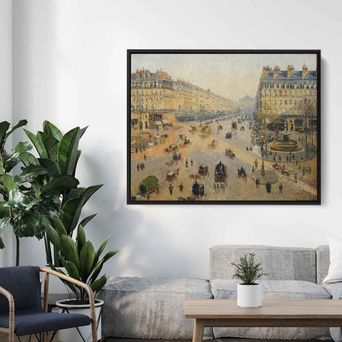 The Avenue de L'Opera, Paris, Sunlight, Winter Morning by Camille Pissarro - Canvas Artwork