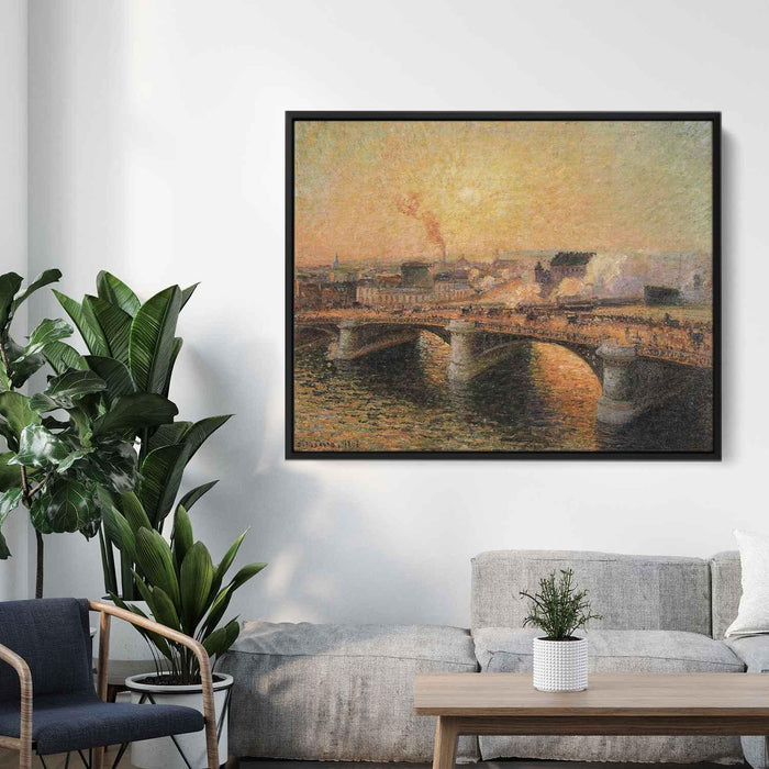 The Pont Boieldieu, Rouen, Sunset by Camille Pissarro - Canvas Artwork