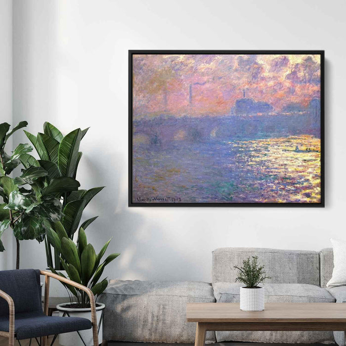 Waterloo Bridge, Sunlight Effect by Claude Monet - Canvas Artwork