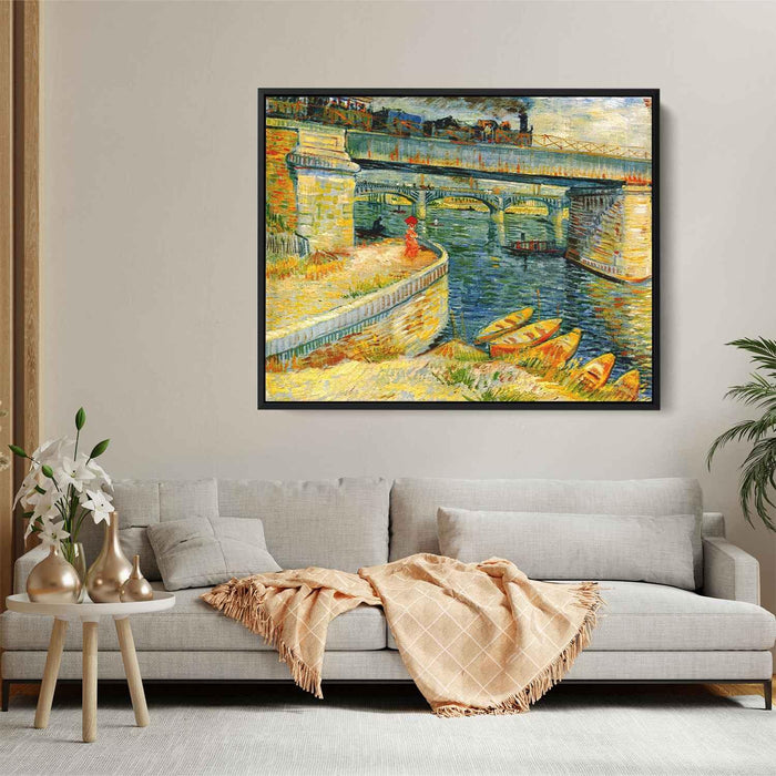 Bridges across the Seine at Asnieres (1887) by Vincent van Gogh - Canvas Artwork